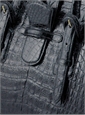Doctor Bag in Shiny Black Caiman Crocodile