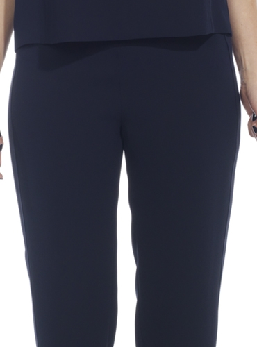 navy crepe pants