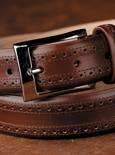 brown brogue belt
