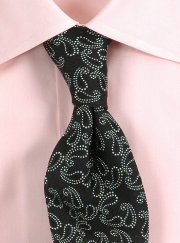 Black and Silver Paisley Tie