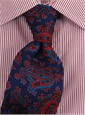 Printed Paisley Tie in Navy
