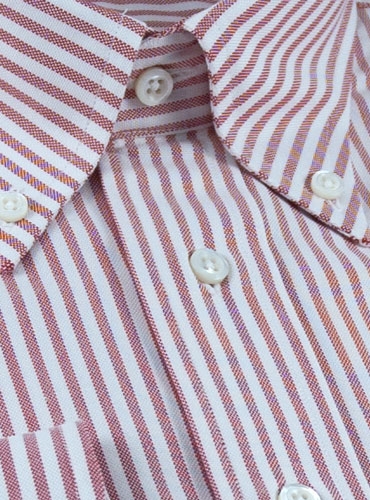 red and white striped button down
