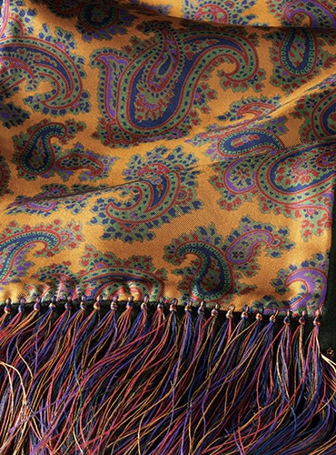 Silk And Wool Printed Paisley Scarves