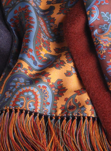 Reversible Silk & Cashmere Paisley Scarves