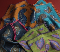 Wool & Silk Paisley Pocket Squares