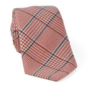 Wool Plaid Tie Orange