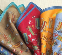 Beach Scene Cotton Pocket Square