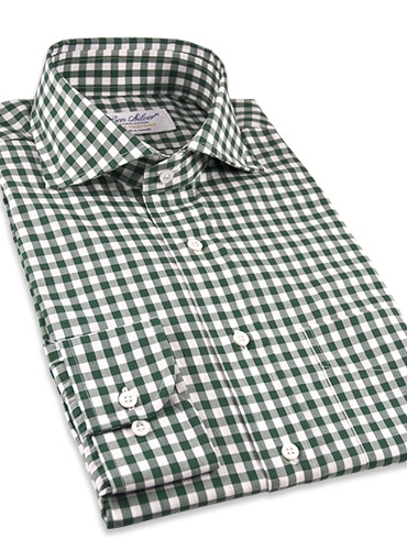 green and black gingham shirt