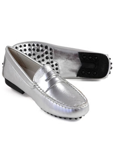 black and silver men loafers