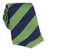 Lime and Navy Block Stripe Woven Tie