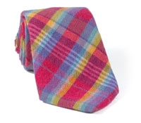 Wool Plaid Tie Pink