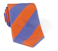 Woven Block Stripe Tie Berry and Copper