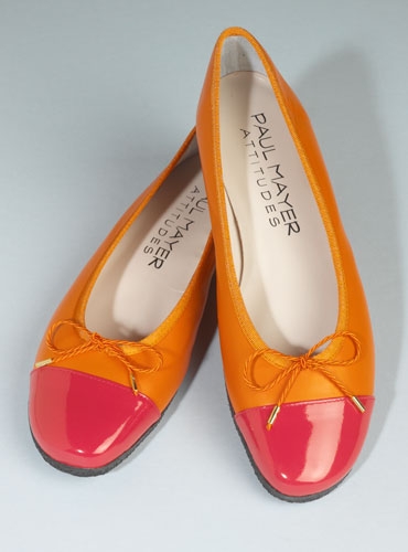 orange pointed toe flats