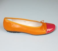 Contrast Toe Orange/Fuchsia Flats