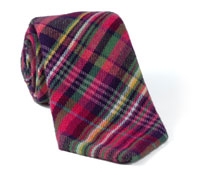 Wool Plaid Tie Pink