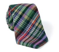 Wool Plaid Tie Sage