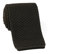 Classic Silk Knit Tie in Brown