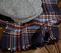 Blue and Brown Cashmere Scarf