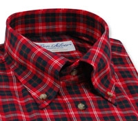 Red, Green, White Plaid Sport Shirt
