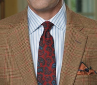 Camel, Chocolate and Cranberry Cashmere Plaid Jacket