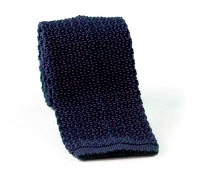 Classic Silk Knit Tie in Navy