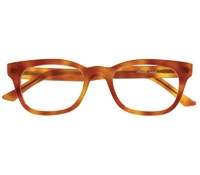 Bold Rectangular Amber Blond Frame