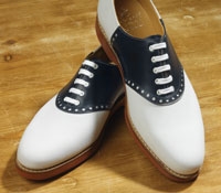 The Princeton Navy Leather and White Buck Saddle Shoe