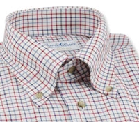 Cream/Red/Lightblue/Navy Check Sport Shirt