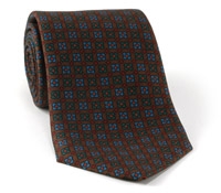 Printed Square Neat Tie Rust
