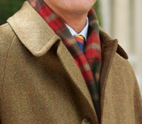 Olive & Brown Herringbone Tweed Topcoat