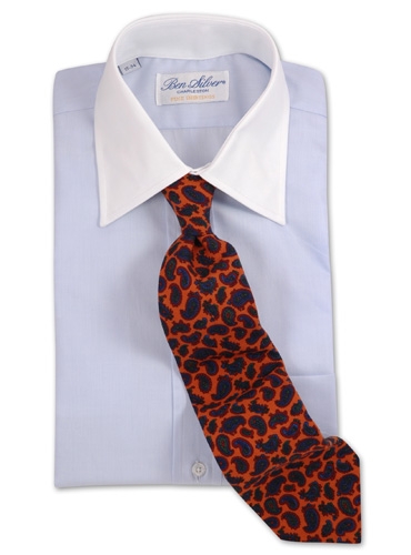 orange paisley tie. Wool Paisley Tie in Orange