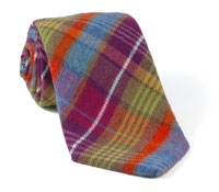 Wool Plaid Tie Purple