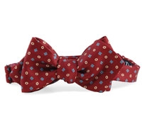 Printed Neat Bow in Burgundy