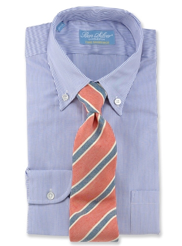Linen and Silk Woven Tie Red/Navy