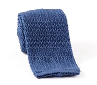 Classic Silk Knit Tie in Slate Blue