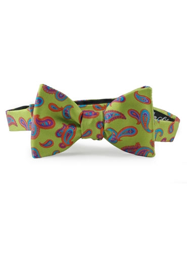 Printed Paisley Bowtie Lime