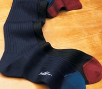 Cotton Ribbed Two-Toned Socks