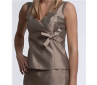 Taupe V-neck Top