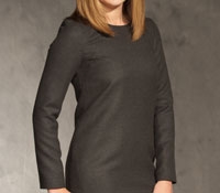 Grey Wool Dress with Zipper Back