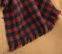 Cashmere Scarf Plaid Navy/Red/Tan