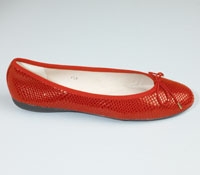 Snakeskin flat in Red