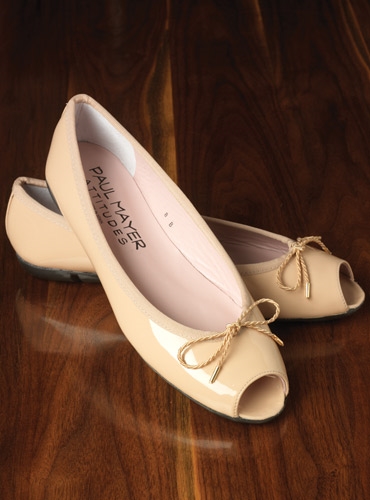 tan flat peep toe shoes