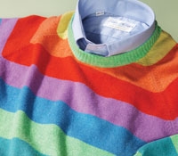Cashmere Multi Stripe Crew Sweater