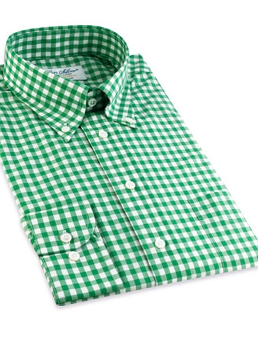 green and black gingham shirt