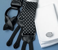 Black Silk Braces with White Dots