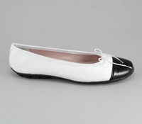 Contrast Toe White and Black flats