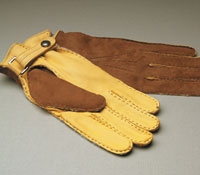 Tan And Gold Deerskin Gloves For Men