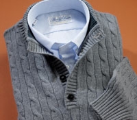 Cashmere Pullover Button Sweater