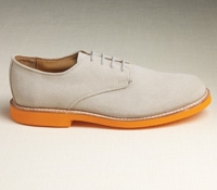 Ladies Suede Buck in Bronze with Orange Sole