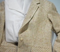 Cream/Green/Pink/Yellow Check Silk Jacket